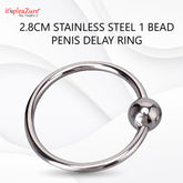 Luxury stainless steel delay ring with 1 bead from it'spleaZure Stay Naughty collection, 2.8cm diameter